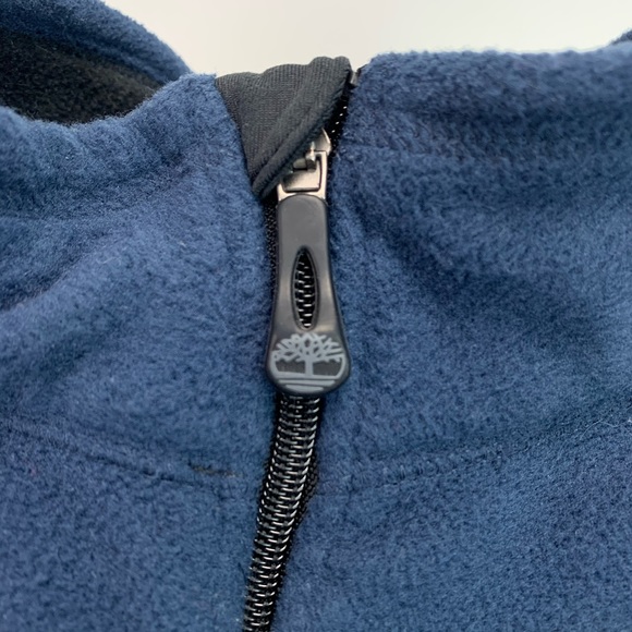 Timberland Full Zip Chest Zipper Pocket Fleece Jacket Blue - Picture 5 of 15